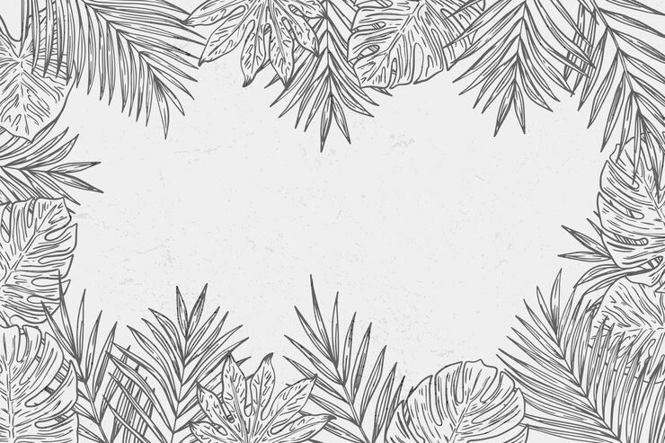 Free Vector engraving hand drawn tropical leaves background