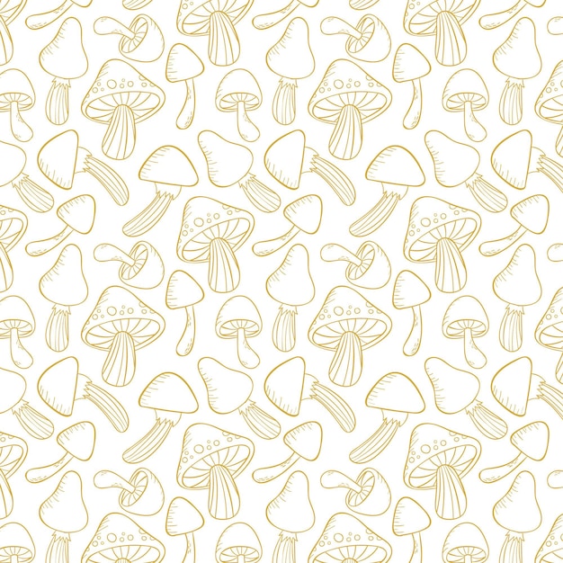 Free vector engraving mushroom pattern fabric