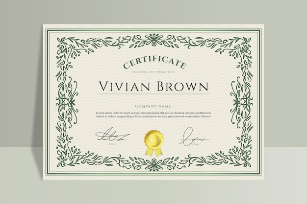 Engraving ornamental certificate