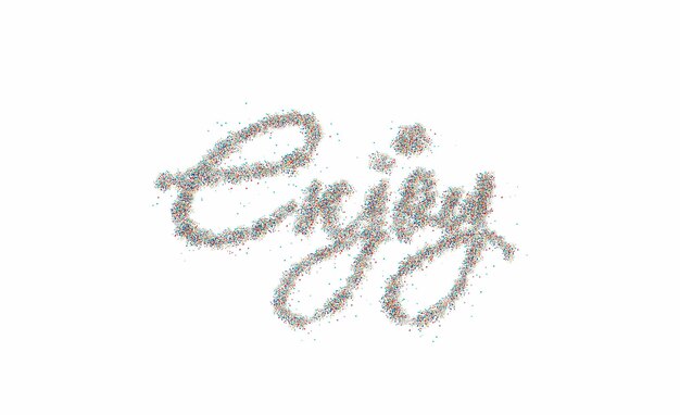 Enjoy Calligraphic Particle Style Text Vector illustration Design.