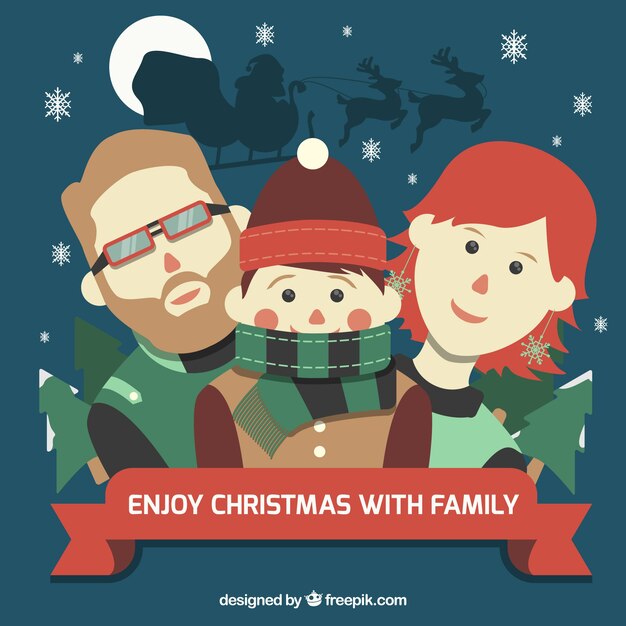 Free vector enjoy christmas with family