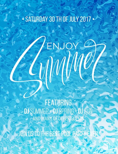 Enjoy Summer hand lettering poster