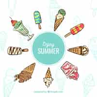 Free vector enjoy summer ice creams