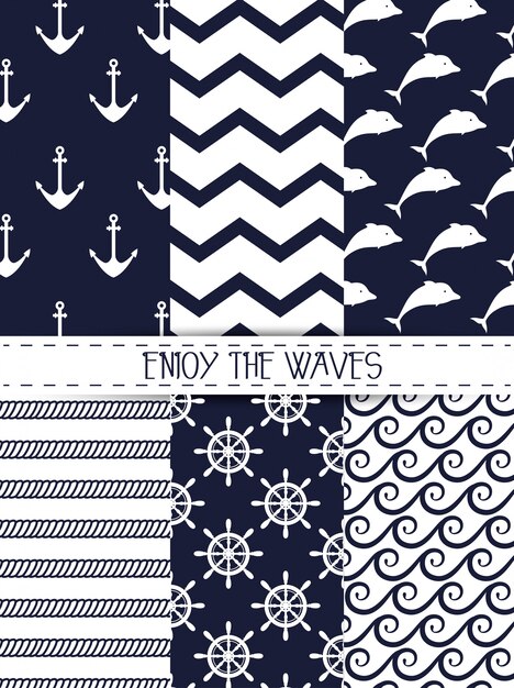 enjoy the waves seamless pattern graphic