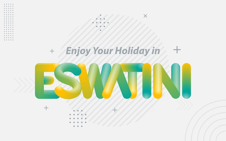 무료 Vector 3d 혼합 효과 벡터 일러스트와 함께 eswatini creative typography에서 휴가를 즐기십시오.