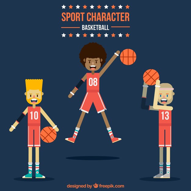 Free Vector enjoyable basketball players 