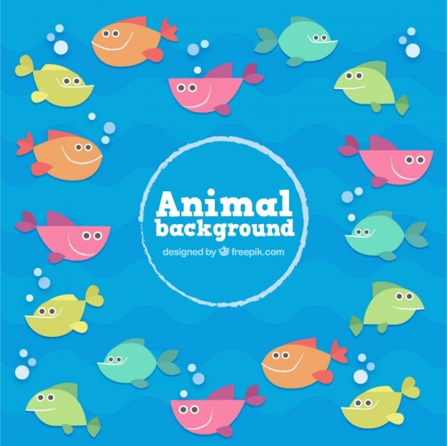 Free Vector enjoyable colores fishes background
