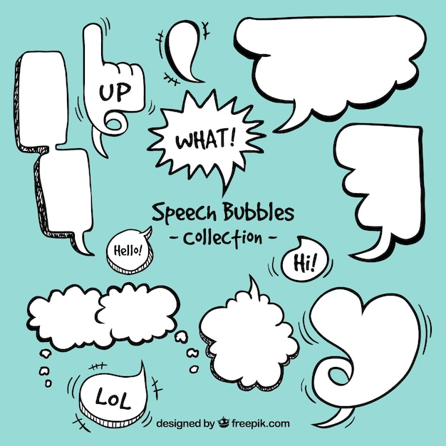 Enjoyable comic speech bubbles set 