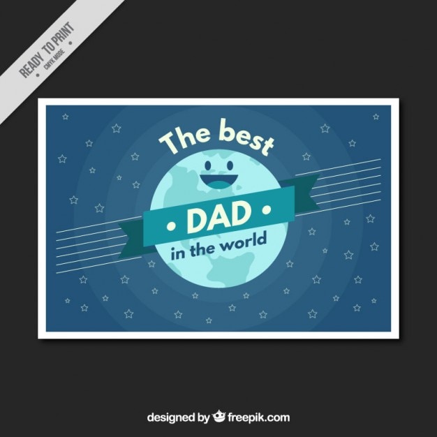 Free vector enjoyable earth card for father's day