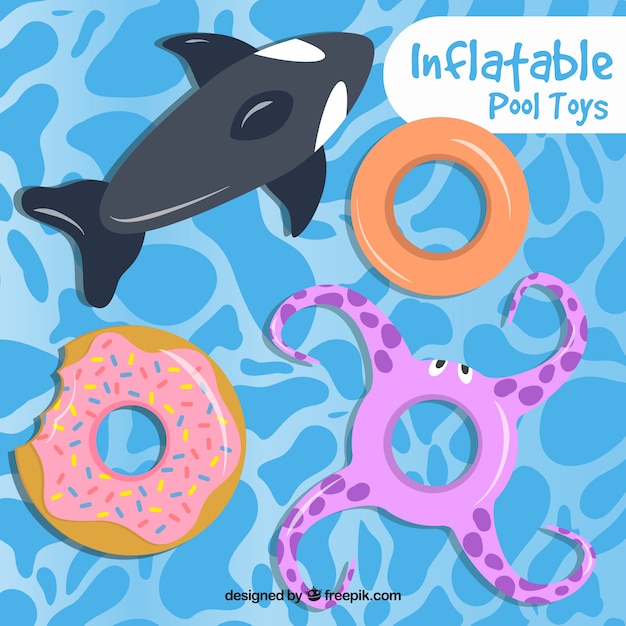 Enjoyable inflatable toys in the swimming pool