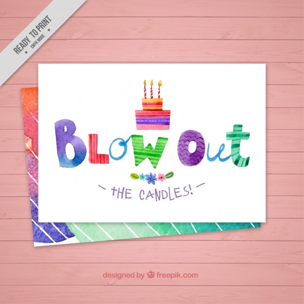 Free vector enjoyable watercolor birthday card