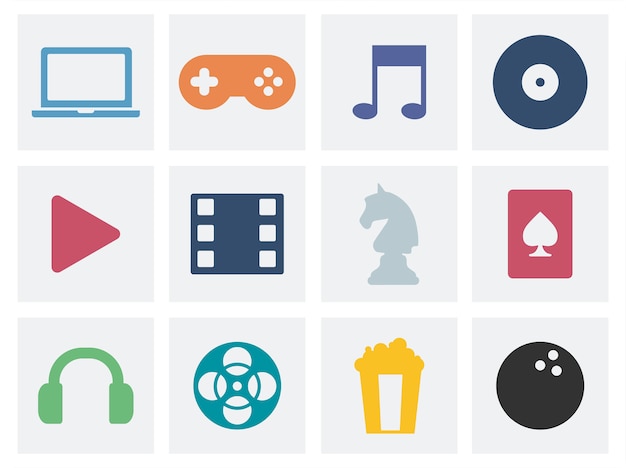 Free vector entertainment concept graphic icons illustration