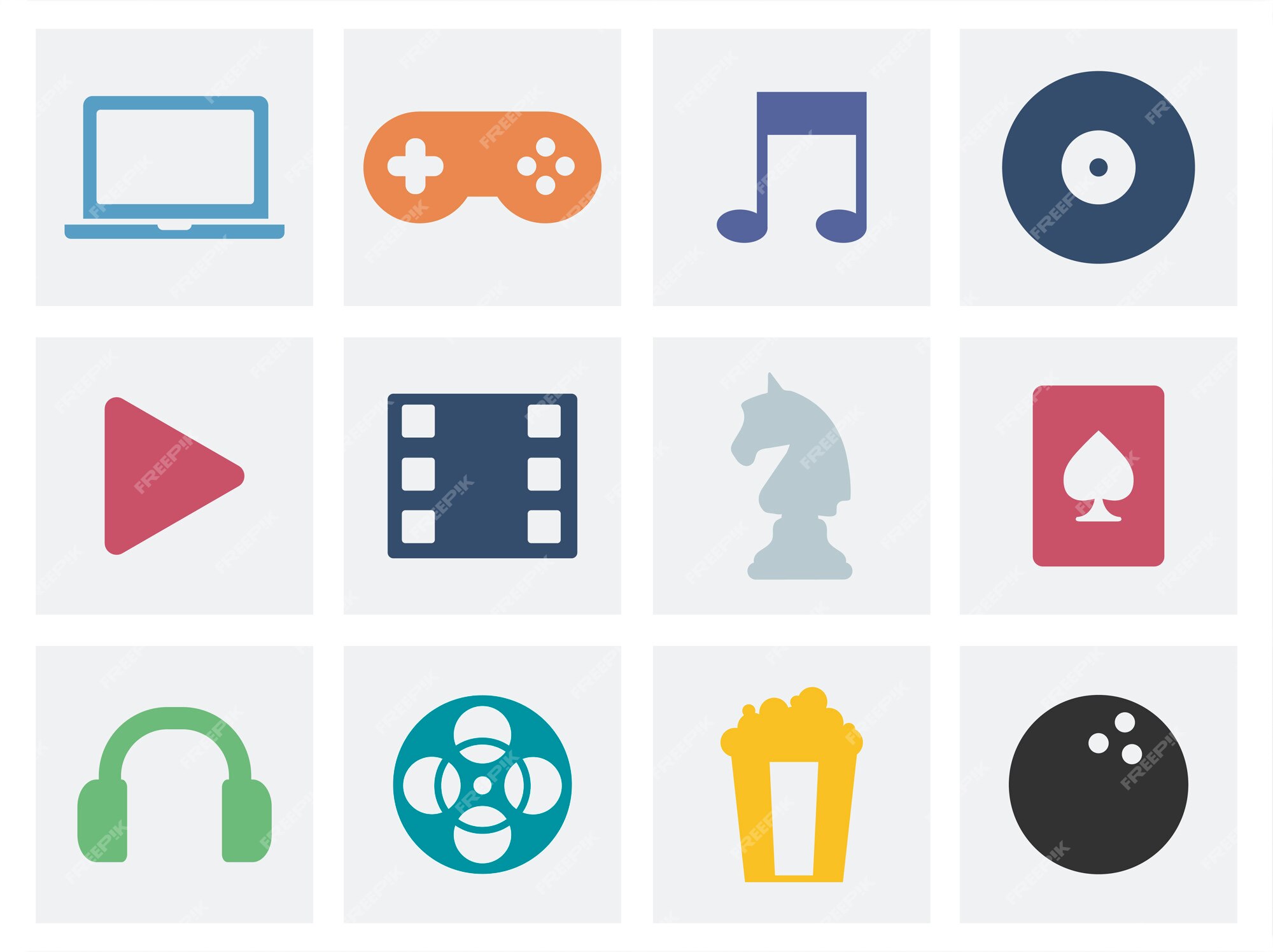 Video game icons set simple style Royalty Free Vector Image