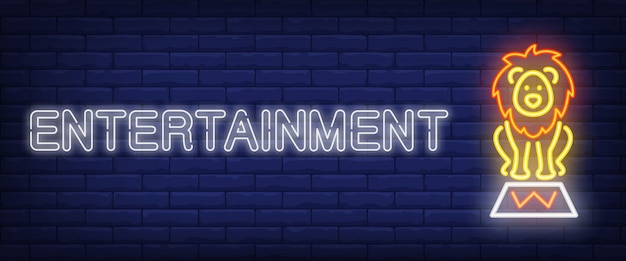 Free vector entertainment neon style banner