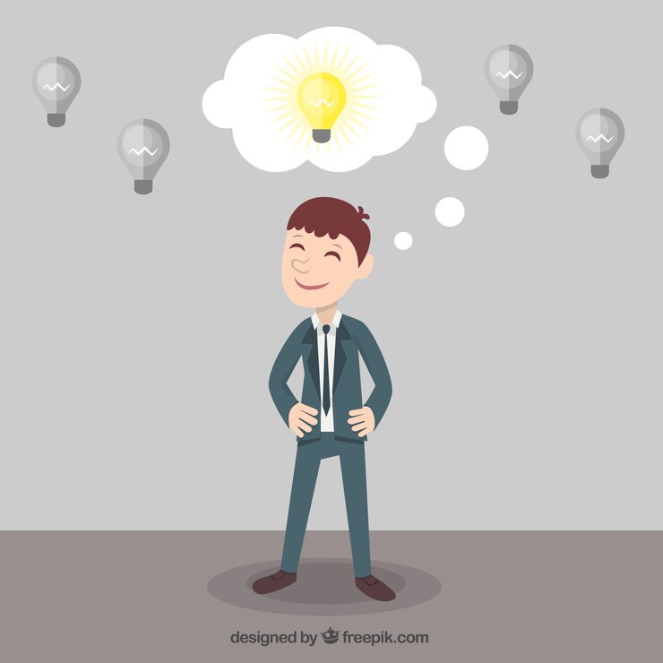 Free Vector entrepreneur with a great idea