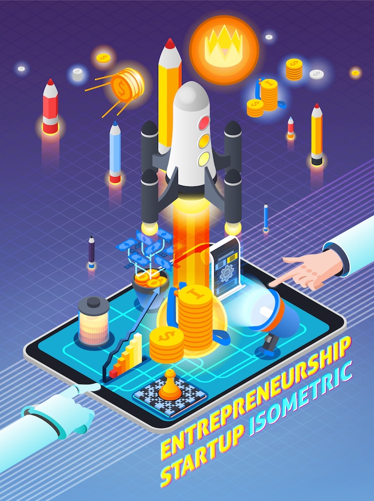 Free Vector entrepreneurship activity isometric composition