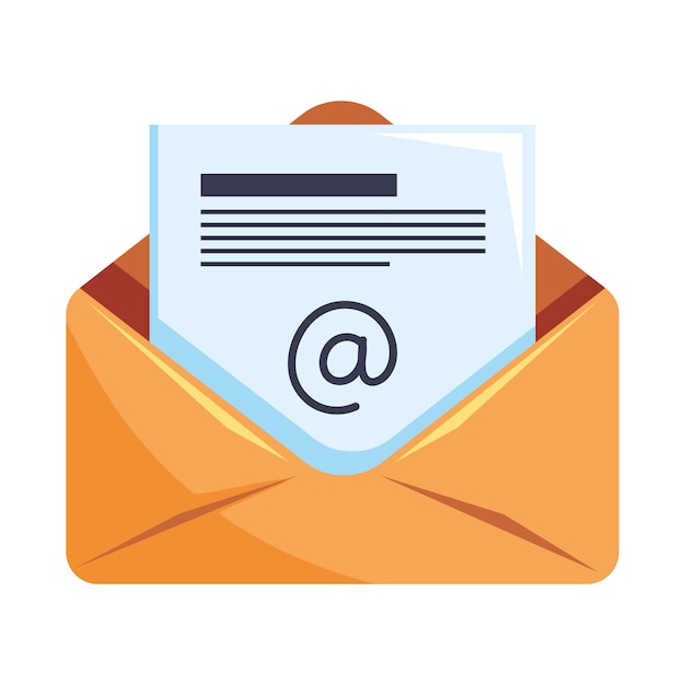 Free vector envelope mail open communication icon