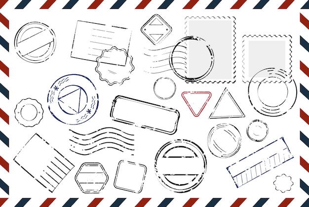 Free vector envelope with empty stamps composition