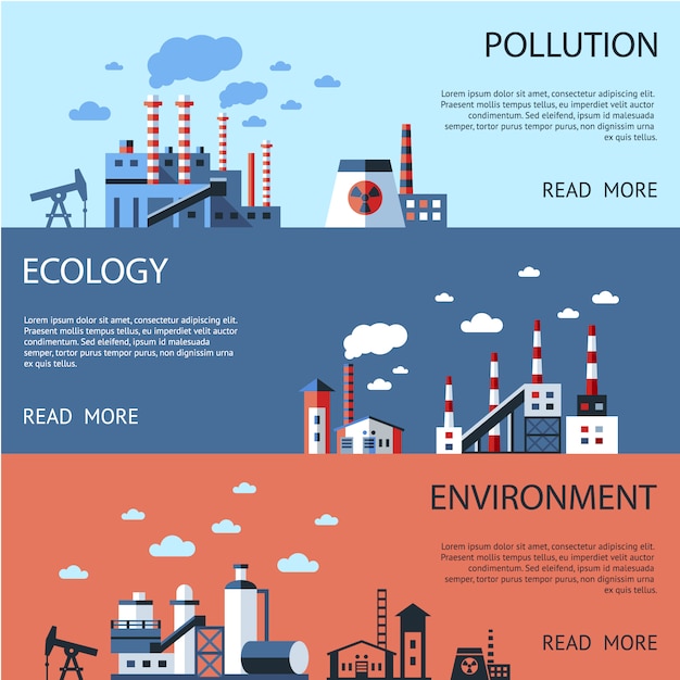 Бесплатное векторное изображение Коллекция баннеров enviroment