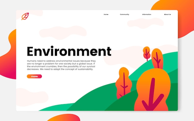 환경과 자연 정보 웹 사이트 그래픽
