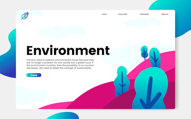 環境と自然の情報ウェブサイトのグラフィック