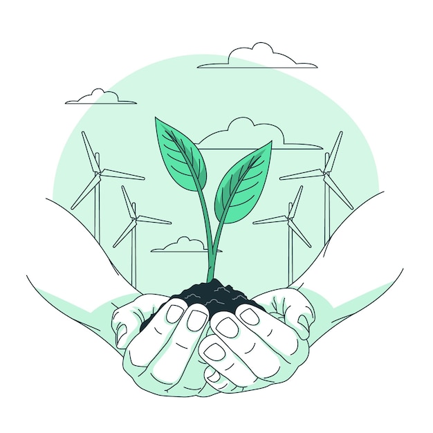Бесплатное векторное изображение Иллюстрация концепции окружающей среды