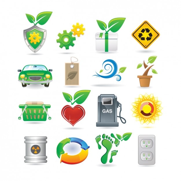 Vettore gratuito ambiente icons collection