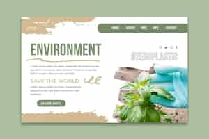 Free vector environment landing page template