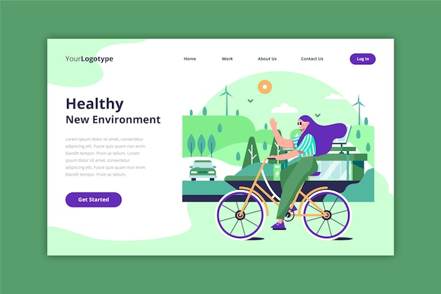 Free vector environment landing page template