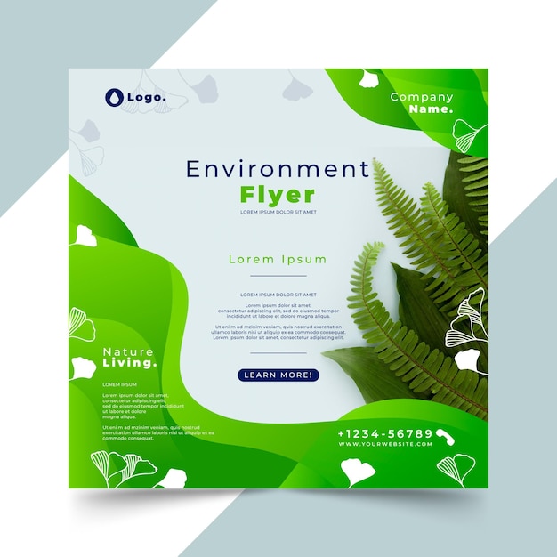 Free vector environment square flyer template