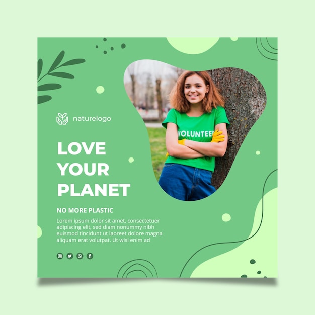 Environment squared flyer template