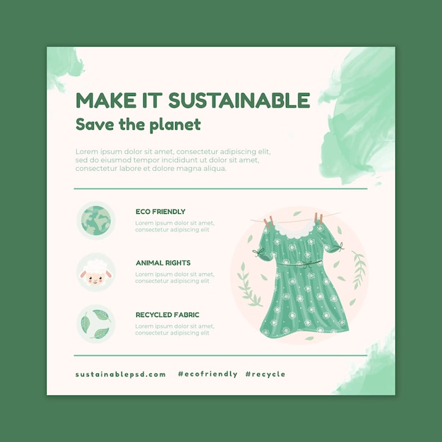 Environment squared flyer template