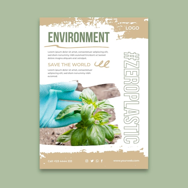 Environment vertical poster template