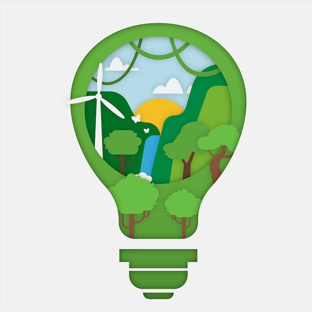 Free vector environmental concept in paper style