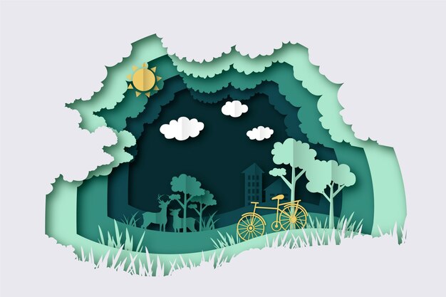 Environmental concept in paper style