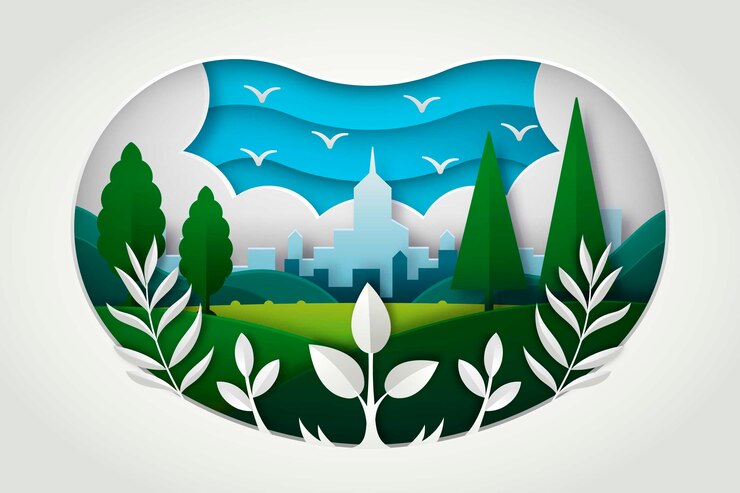 Free Vector environmental concept in paper style