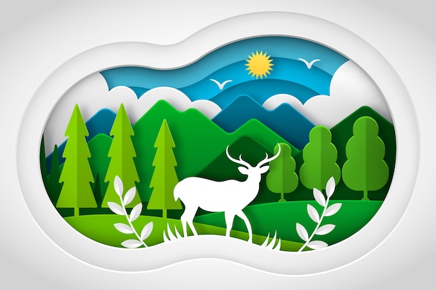 Free vector environmental concept in paper style