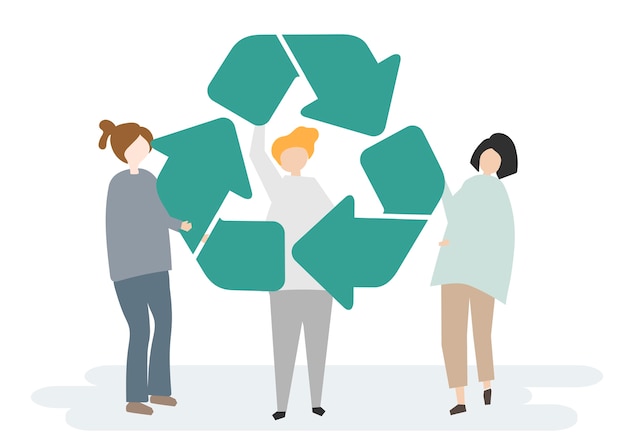 Free vector environmental conservation and the recycling symbol