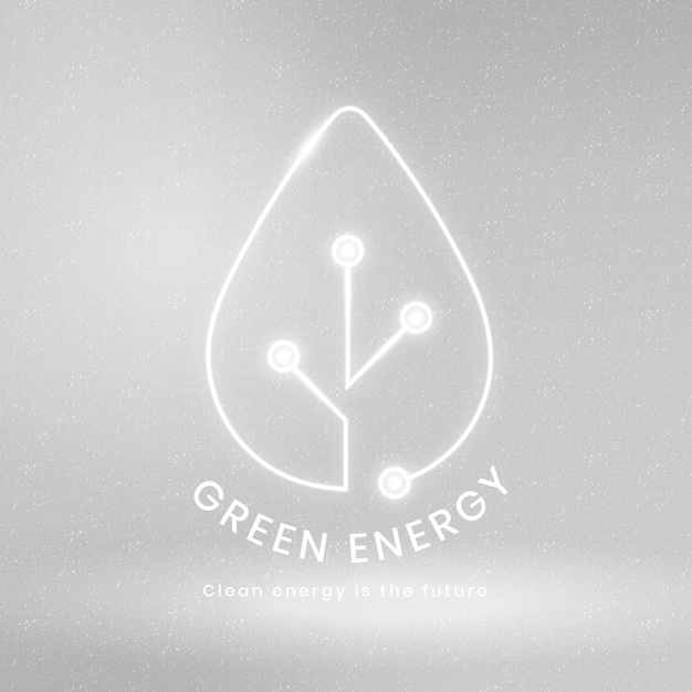Free vector environmental logo vector with green energy text