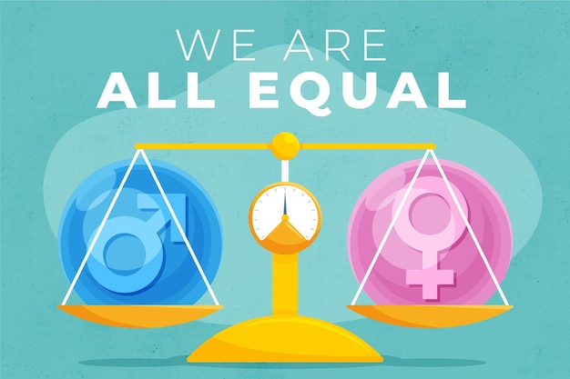 Free vector equal scale between women and men