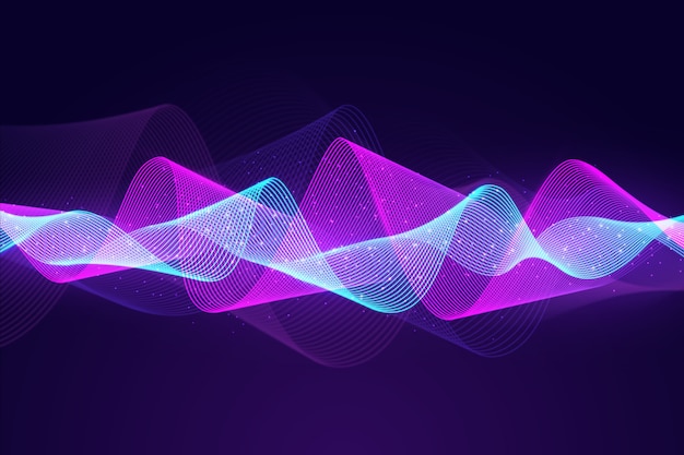 Бесплатное векторное изображение Эквалайзер абстрактные частицы волны фон