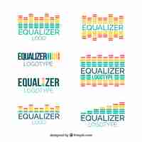 Free vector equalizer logo collection with flat design