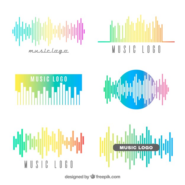 Equalizer logo collection with gradient style