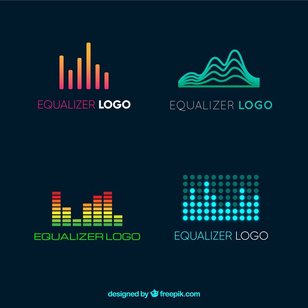 Equalizer logos collection in flat style