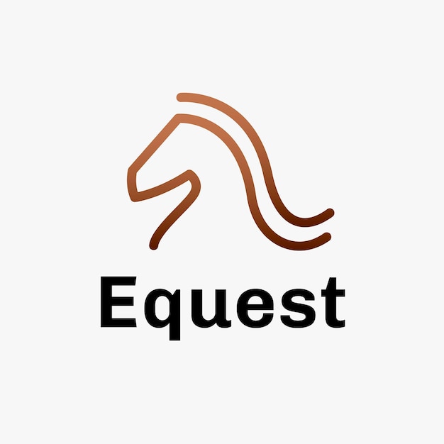 Modello di logo del club equestre, attività di equitazione, vettore di design sfumato