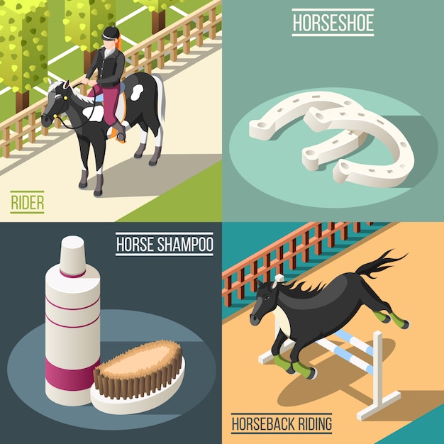 Free vector equestrian sport concept illustration