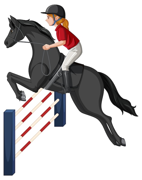 Free vector equestrian sport with girl on horseback