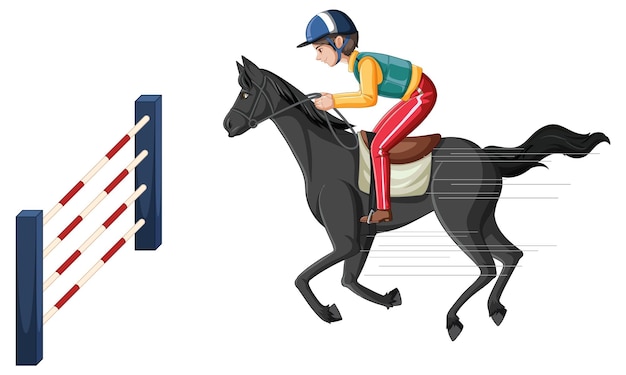 Free vector equestrian sport with man on horseback