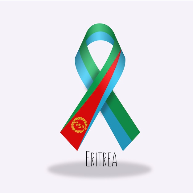 Eritrea flag ribbon design