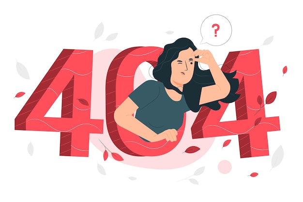 Vettore gratuito illustrazione di concetto di errore 404